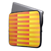 Orangelbes Streifenmuster Laptopschutzhülle (Vorderseite Links)