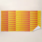 Orangelbes Streifenmuster Strandtuch (Vorderseite)