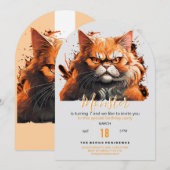 Orangemonsterkatze Einladung (Vorne/Hinten)