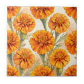 Orangemuster aus Ringelblumen Fliese (Vorderseite)