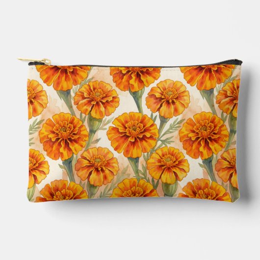 Orangemuster der Ringelblumen Zubehörtasche (Vorderseite)