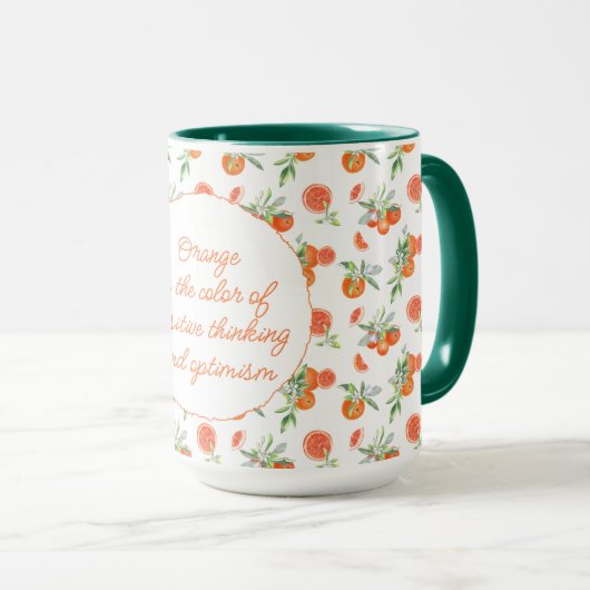 Orangen-Angebot Tasse (VorderseiteRechts)