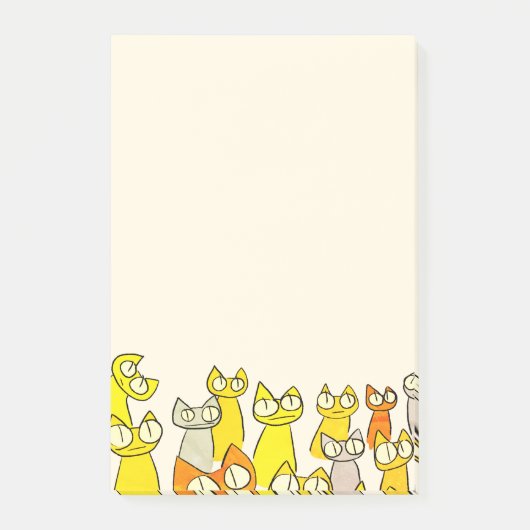 Orangen-Anstarrenlos Katzen Post-it Klebezettel (Vorderseite)