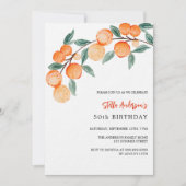 Orangen Aquarell Geburtstag Einladung (Vorderseite)