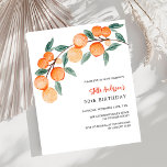 Orangen Aquarell Geburtstagsausschreibung<br><div class="desc">Ein Weiß. Die Einrichtung ist mit Orangen in Aquarellen geschmückt. Personalisieren und fügen Sie einen Namen und Party-Details hinzu. 1 Blatt = 1 Einladung mit Druckkante bis Kante.</div>