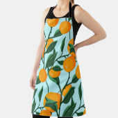 Orangen auf Blätterzweigen nahtlos, Zitrusfrüchte Schürze (InSitu)