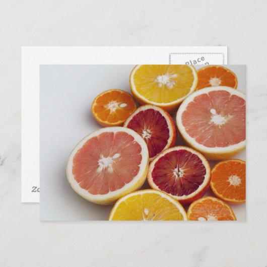 Orangen auf der Tabelle schneiden Postkarte (Vorne/Hinten)