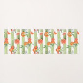 Orangen auf grünen und weißen Streifen Yogamatte (Rückseite (Horizontal))