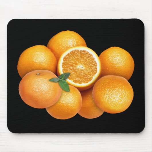 Orangen auf jedem Farbhintergrund Mousepad (Vorne)