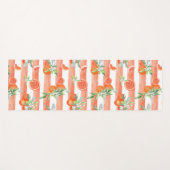 Orangen auf orangefarbenen und weißen Streifen Yogamatte (Vorderseite (Horizontal))