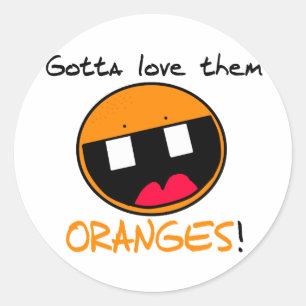 Orangen-Aufkleber Runder Aufkleber