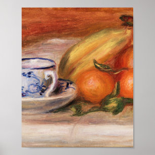 Orangen Bananen und Teetasse von Auguste Renoir Poster