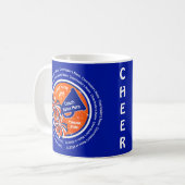 Orangen, Blau und Weiß, Chefcoach-Geschenke Kaffeetasse (Vorderseite Links)