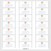 Orangen Blue Text Gast Envelope Address Labels (Blatt)