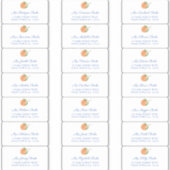 Orangen Blue Text Gast Envelope Address Labels (Vorderseite)
