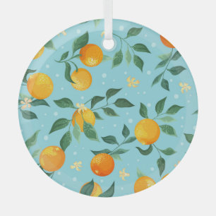 Orangen, Blume: nahtlos aus Spinnstoffen. Ornament Aus Glas