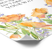 Orangen-Blumen-Bar-Schild Poster (Ecke)