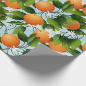 Orangen Blumengarten Geschenkpapier (Ecke)