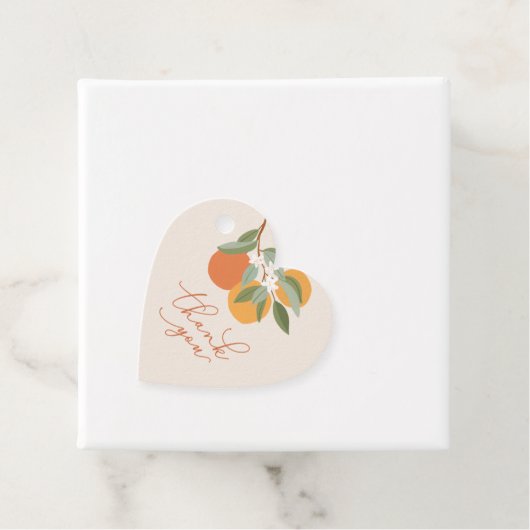 Orangen Botanische Citrus Illustration Baby Dusche Geschenkanhänger (Beispiel)