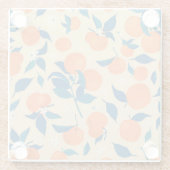 Orangen Branchen: Beige Hintergrundmuster Glasuntersetzer (Rückseite)