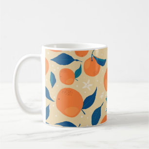 Orangen Branchen: Beige Hintergrundmuster Kaffeetasse