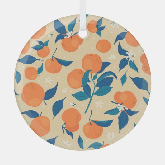 Orangen Branchen: Beige Hintergrundmuster Ornament Aus Glas (Vorderseite)