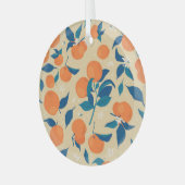 Orangen Branchen: Beige Hintergrundmuster Ornament Aus Glas (Vorderseite links)