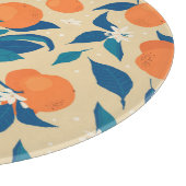 Orangen Branchen: Beige Hintergrundmuster Schneidebrett (Ecke)