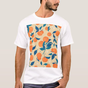 Orangen Branchen: Beige Hintergrundmuster T-Shirt
