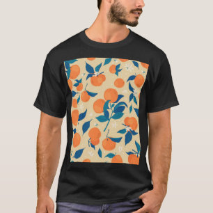 Orangen Branchen: Beige Hintergrundmuster T-Shirt