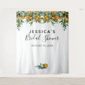 Orangen Brautparty Hintergrund Foto Stand Wandteppich (Vorderseite)