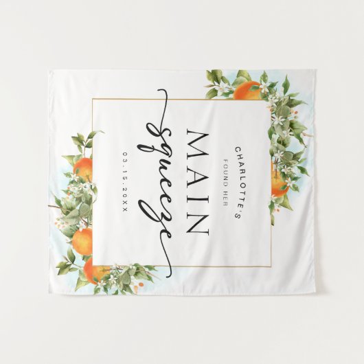 Orangen Brautparty Hintergrund Wandteppich (Vorderseite (Horizontal))