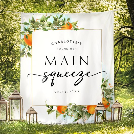 Orangen Brautparty Hintergrund Wandteppich