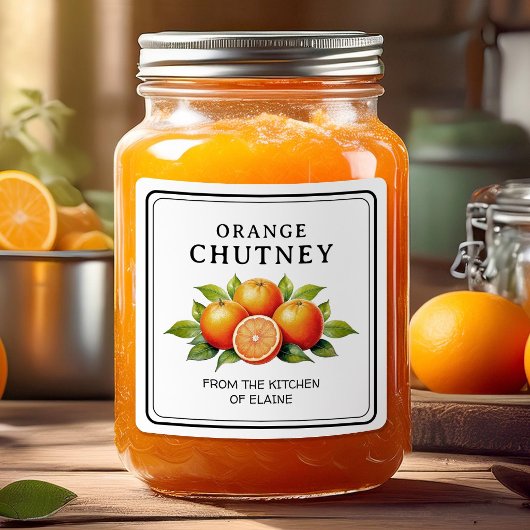 Orangen-Chutney Quadratischer Aufkleber