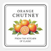 Orangen-Chutney Quadratischer Aufkleber (Vorderseite)