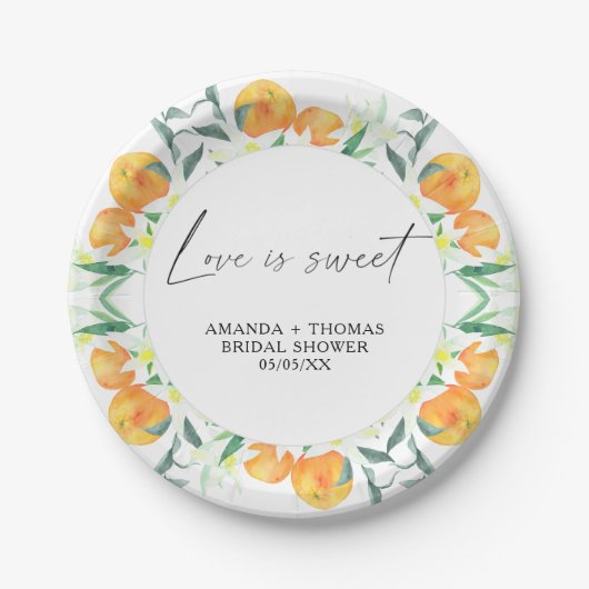 Orangen Citrus - Brautparty Pappteller (Vorderseite)
