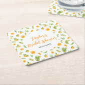 Orangen Citrus Brautparty Rechteckiger Pappuntersetzer (angewinkelt)