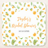 Orangen Citrus Brautparty Rechteckiger Pappuntersetzer (Vorderseite)