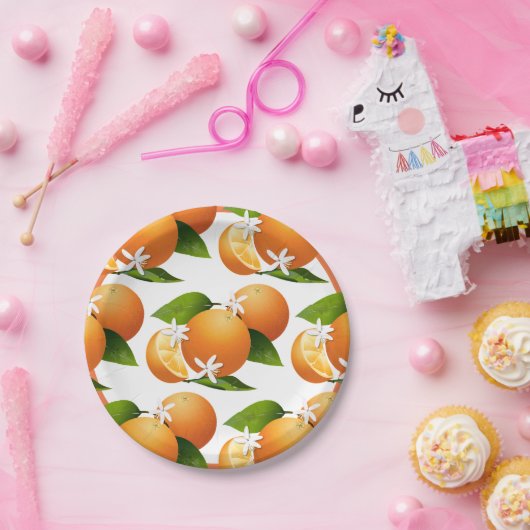Orangen Citrus Frucht Cocktail Party Pappteller (Party)