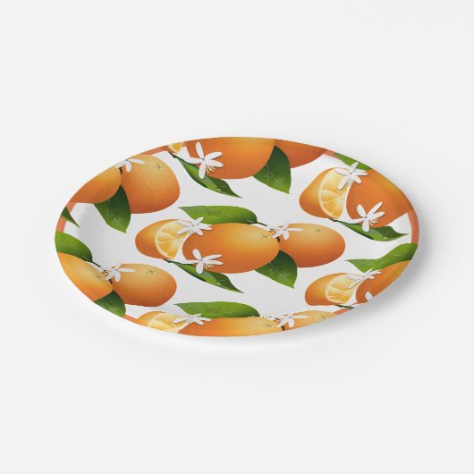 Orangen Citrus Frucht Cocktail Party Pappteller (Schrägansicht)