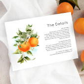Orangen Citrus Garden Wedding Details Card Dankeskarte