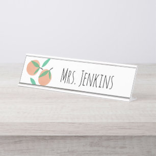 Orangen Citrus Lehrer Name Schreibtischnamensplakette