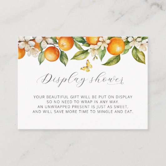 Orangen Citrus Sommer Display Dusche Baby Dusche Begleitkarte (Vorderseite)