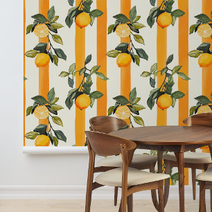Orangen Citrus Stripe Tapete