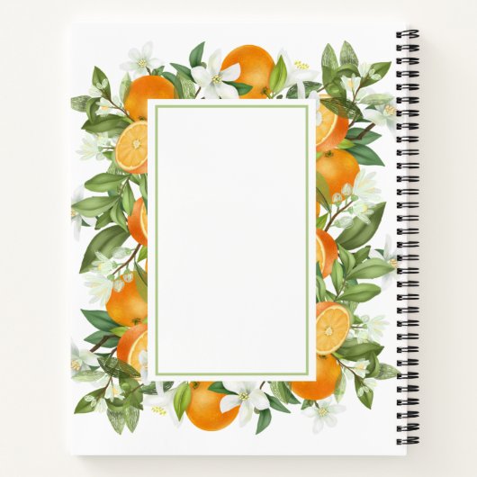 Orangen Dankeszeitschrift Notizblock (Rückseite)