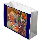 Orangen der Victoria-Marke der 30er Jahre Große Geschenktüte (Rückseite Schrägansicht)