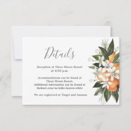 Orangen Details Hochzeitskarte RSVP Karte