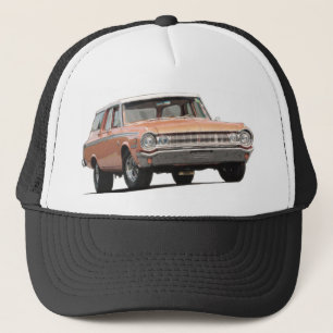 Orangen-Dodge-Kombiwagen 1964 Truckerkappe