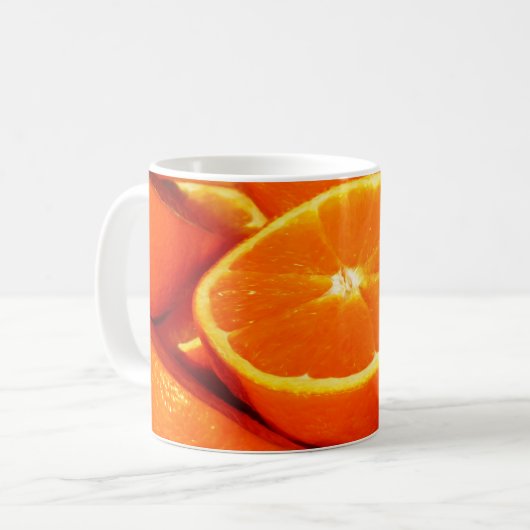 Orangen-Fotografie Kaffeetasse (Vorderseite Links)