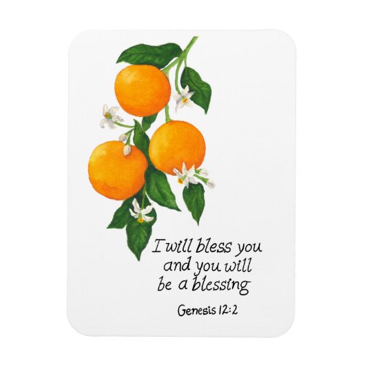 Orangen Frucht Genesis 12:2 Magnet (Vertikal)